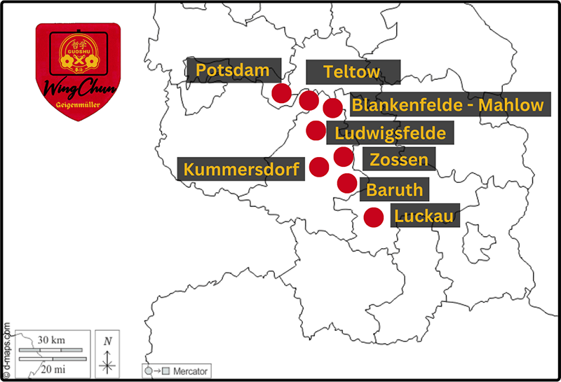 Karte WingChun Schulen